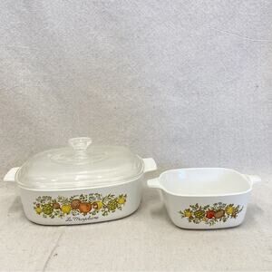 CorningWare Spice of Life 2-quart Casserole Glass Lid & 2 3/4‎ cup no lid